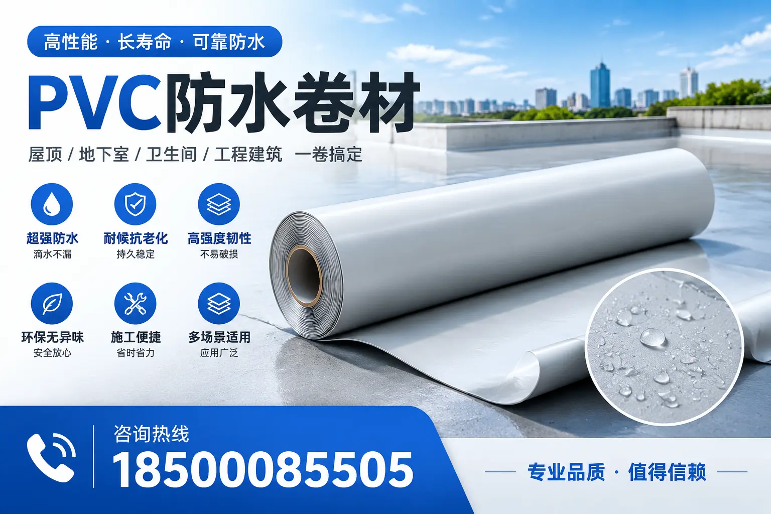 PVC防水卷材的防水效果评测，适合揭阳的科学依据